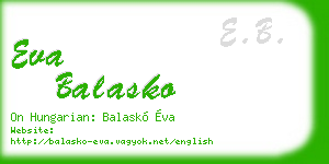 eva balasko business card